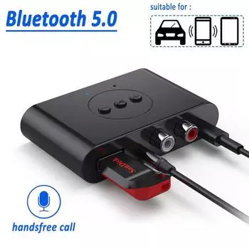 Аудиоприемник Bluetooth 5,0 U Disk RCA 3,5 мм 3,5 AUX Jack Стерео Музыкальный беспроводной адаптер с микрофоном для автомобильного комплекта Динамик автомобильные аудиоресиверы