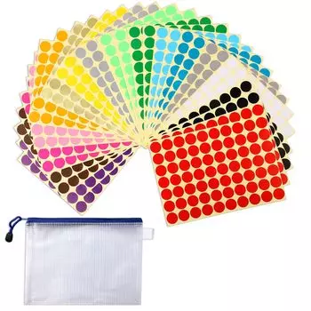 AUGSHYO Color 2240 Round 32 16 Папка для документов Офисные этикетки для офисного использования, круглые, штуки, наклейки, 19 мм, листы, цвета, наклейки, в комплекте, расходные материалы,