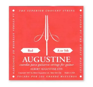Струны для классической гитары AUGUSTINE, красные, 5 струн, красная пятая