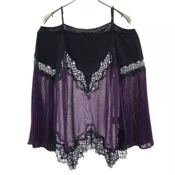 AULA сделано в Японии гонка Длинный рукав Открытое плечо Вырез Черный x фиолетовый Женский Б/у