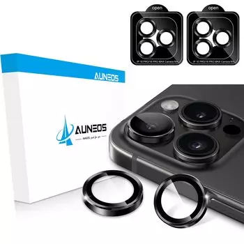 AUNEOS Camera Protection для iPhone 16, 16 Pro Max, набор пленок для камеры, совместимых с объективом iPhone 16 Pro, 9H закаленная черная сверхвысокая экспозиция