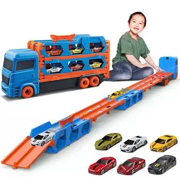 Auoketuo Construction Vehicle 6 Mini 3 года и безопасная сборка, ролевая игра на день рождения, соответствующая японским стандартам безопасности. Конструктор, автомобили, синий