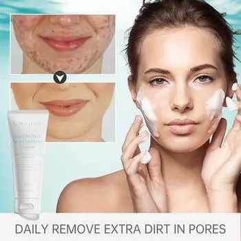 AUQUEST Очищающее средство для лица с салициловой кислотой, освежающее и неплотное, мягко очищающее поры и удаляющее масло пенящееся очищающее средство 100g