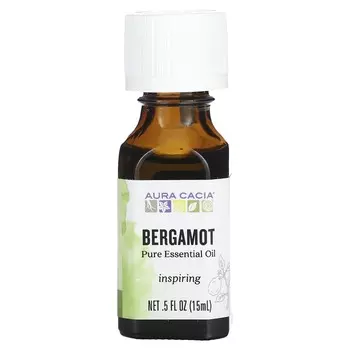 Aura Cacia, 100% чистое эфирное масло, бергамот, 0,5 жидк. унции (15 мл)