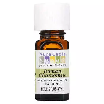 Aura Cacia, 100% чистое эфирное масло, римская ромашка, 0,125 жидких унций (3,7 мл)