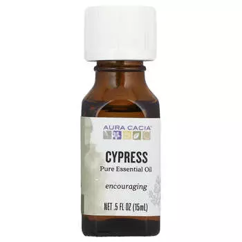 Aura Cacia, 100% Pure Essential Oil, Cypress, 0.5 fl oz (15 ml)
