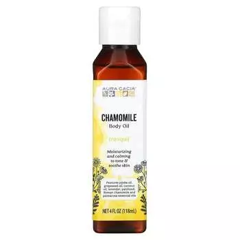 Aura Cacia, Ароматерапевтическое масло для тела, спокойная ромашка, 4 жидких унции (118 мл)