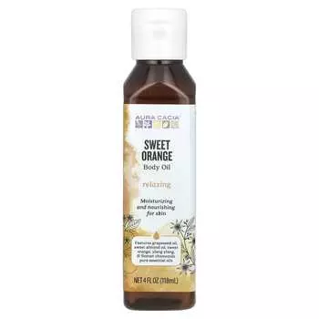 Aura Cacia, Aromatherapy Body Oil, Relaxing, Sweet Orange, 4 fl oz (118 ml)