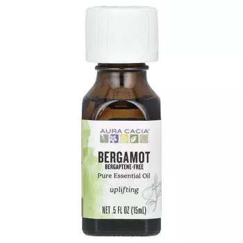 Aura Cacia, Бергамот, без бергаптена, бодрящий, 0,5 жидк. унции (15 мл)