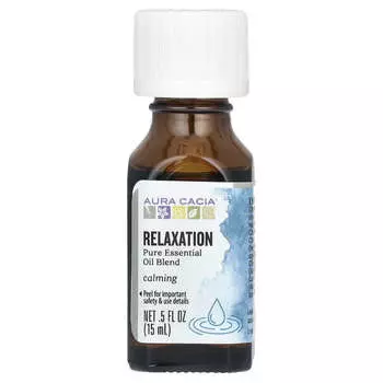 Aura Cacia, Чистая смесь эфирных масел, Расслабление, 0,5 жидких унций (15 мл)