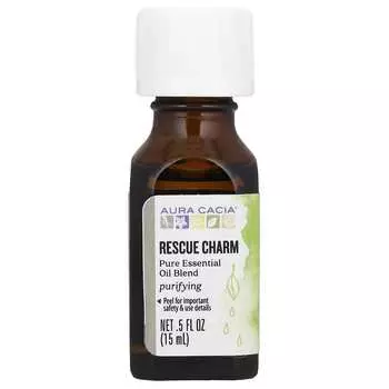 Aura Cacia, Чистая смесь эфирных масел, Rescue Charm, 0,5 жидких унций (15 мл)