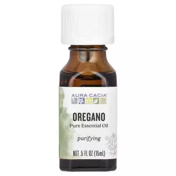Aura Cacia, Чистое эфирное масло, орегано, 0,5 жидк. унции (15 мл)