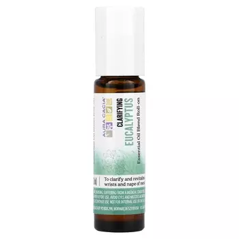 Aura Cacia, Essential Oil Blend, Clearing Roll-On, Eucalyptus, .31 fl oz (9.2 ml)