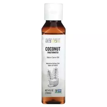 Aura Cacia Фракционированное масло для ухода за кожей с кокосом, 4 жидких унции (118 мл), 1 шт.