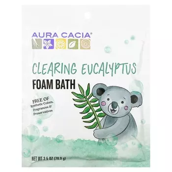 Aura Cacia, Пена для ванны, очищающий эвкалипт, 2,5 унции (70,9 г)