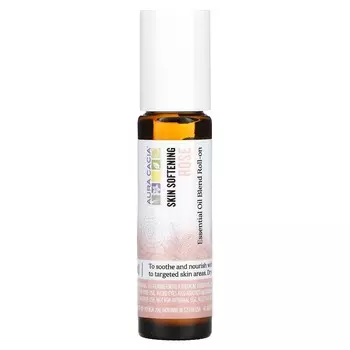 Aura Cacia, Смесь эфирных масел, смягчающий роликовый аппликатор для кожи, роза, 0,31 жидких унций (9,2 мл)