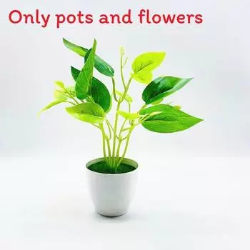 Aureum Epipremnum Artificial Perilla Frutescens Potted Plant For Indoor Decor Green