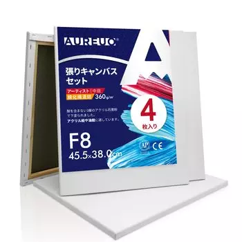 AUREUO Набор натянутых холстов F8, смесь хлопка и синтетических волокон средней зернистости, 4 шт. Инструменты для начинающих художников, создание художественной живописи, современная масляная живопись