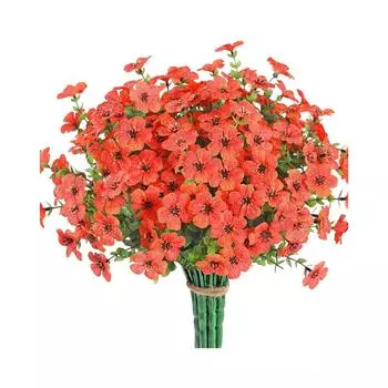 AURIGATE 8 пучков искусственных цветов, Устойчивые к УФ-излучению цветы для улицы, Цветы для украшения кладбища, Декор для дома, кухни, спальни, свадебной вечеринки One Size