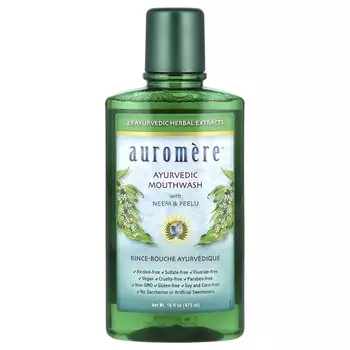 Auromere, Аюрведический ополаскиватель для полости рта с нимом и пилу, без спирта, 16 унций (473 мл)