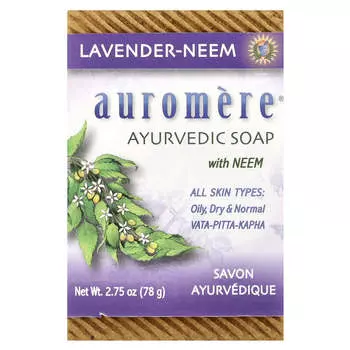 Auromere, Ayurvedic Soap with Neem, Lavender-Neem, 2.75 oz (78 g)