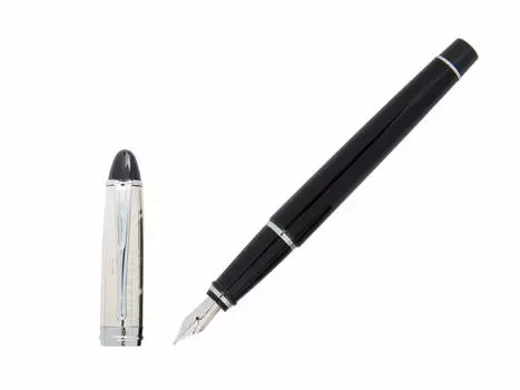 Перьевая ручка Aurora Ipsilon Quadra Cap Medium Point Черный/Хром - AU-B14CQN-M чёрный