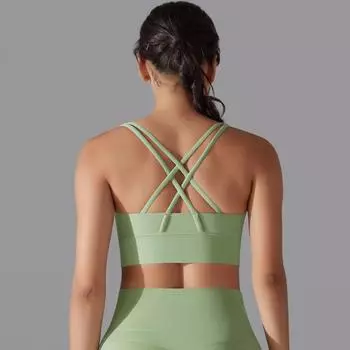 Auroth Back Cross Yoga Bra Womens Solid Color Gym Sports Жилет Beauty Back Fitness Running Tank Top S белый