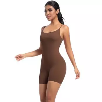 Auroth Спортивный комбинезон с открытой спиной для женщин Бесшовный цельный комбинезон для йоги, шорты для тренировок, боди для бега и фитнеса S серый/серебряный