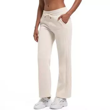 Auroth женские теплые зимние толстые брюки с высокой талией повседневные свободные широкие брюки с карманами S чёрный