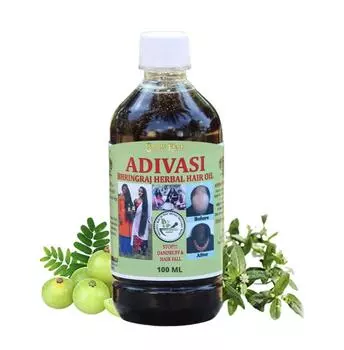 Аюрведическое травяное масло для волос Адиваси Бринградж, изготовленное из чистых натуральных трав Адиваси — 100 мл 100 ml