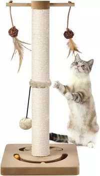 AUSCAT Cat Scratching Unlimited Cat Scratching Reliess In Defied And Natural 2 Инструкции по сборке Pole, Multi-Cat Toy, Play, Pole, Stable, бежевый