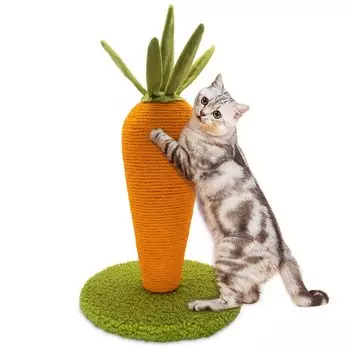 AUSCAT Кошачья царапка Кошачья царапка Морковка Вертикальная снимает недостаток движения и естественный Легко собрать столб, столб, форма, интерьер, милый, устойчивый, оранжевый