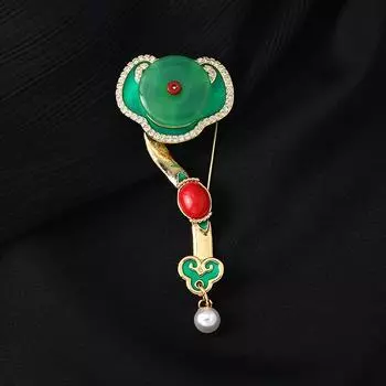 Auspicious design brooch female retro high-end temperament classical Chinese style luxury pin cheongsam with accessories