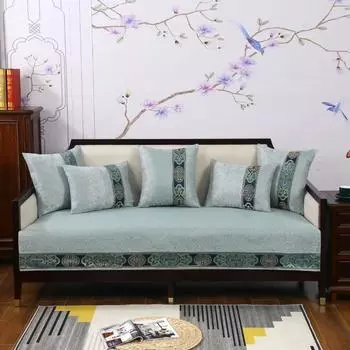 Auspicious New Chinese Style Jacquard Sofa Cushions And Four Season Universal Anti Slip Sofa Cover Backrest Towel Cover Fabric 60x60
