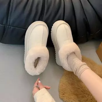 Australian Women s Thick-soled Snow Boots 2026 Winter New Indoor Plush Flat-soled Ladies Slippers Lightweight Mules Short Boots 35