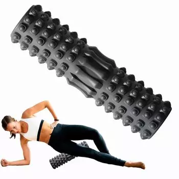 AUTAKI Foam Roller Массажный ролик для миофасциального релиза, ролик для фасции, мини-мягкий ролик EVA с двумя режимами, тренажер для фитнеса и растяжки чёрный