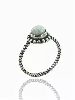 Аутентичное минимальное кольцо из натурального белого опала из серебра 925 пробы ручной работы