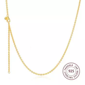 Аутентичное ожерелье из стерлингового серебра 925 пробы, блестящая цепочка с подвеской на цепочке, ожерелья для женщин, роскошные модные ювелирные изделия, Accesorios Mujer