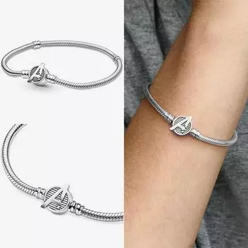 Аутентичные браслеты из стерлингового серебра 925 пробы, моменты, змеиная цепочка, кожаный браслет-подвеска, подходят оригинальные подвески для женщин, ювелирные изделия своими руками 19cm