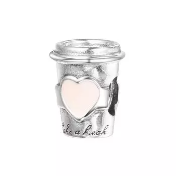 Аутентичные бусины из стерлингового серебра 925 пробы, бусины для чашек кофе, для изготовления ювелирных изделий, подходят для Европы, подвески, браслет, ювелирные изделия своими руками