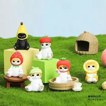 Аутентичные игрушки Mofusand Mini Blind Bag 2nd Generation Kawaii Kitan Fried Shrimp Shark Cat Decorations Blind Box Toy Gifts For Children