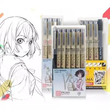 Аутентичные индивидуальные ручки для рисования Micron, черные маркеры, маркер для эскизов