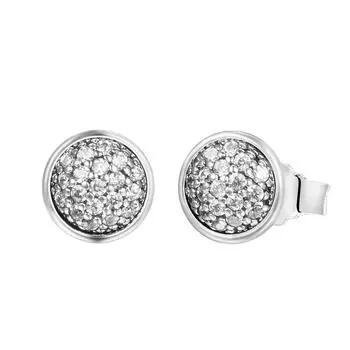 Аутентичные серьги-гвоздики из стерлингового серебра 925 пробы с ослепительными каплями для женщин, серебряные женские украшения для сережек