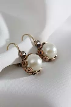 Аутентичные серьги с одинарной жемчужиной