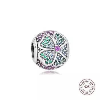 Аутентичные стерлингового серебра 925 пробы, великолепные хрустальные бусины с цветением, подвески, подходят для оригинального браслета, женские ювелирные изделия «сделай сам», ювелирные изделия, крален