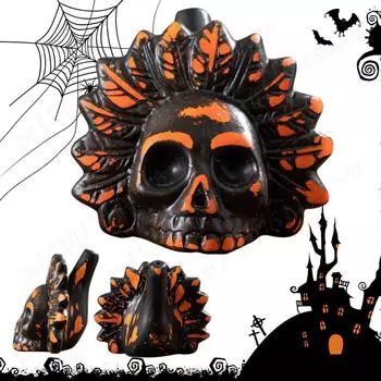 Аутентичный ацтекский свисток смерти, громкий жуткий ацтекский свисток смерти, кричащий ацтекский боевой свисток для вечеринки на Хэллоуин чёрный