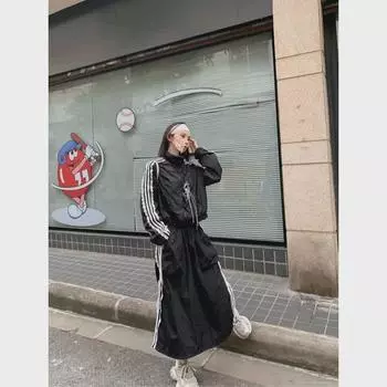 Аутентичный американский ретро женский черный пиджак и юбка спортивный комплект M