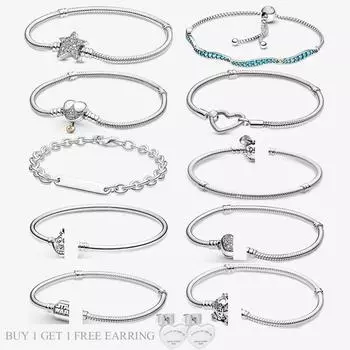 Аутентичный браслет из стерлингового серебра S925, новый асимметричный браслет со звездой Miqie Minie Disne Harr Potte для женщин, ювелирные изделия своими руками, оригинальный шарм