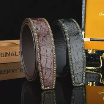 Authentic Crocodile Leather Belt - Durable, Versatile, Casual & Business, 3.8 cm Wide 105cm