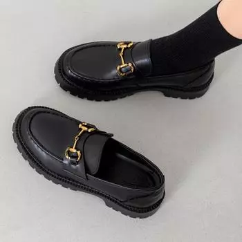 Настоящие кожаные туфли на платформе, женские туфли-лоферы, весна, новые британские туфли без застежек, мягкая подошва, ретро-обувь 35